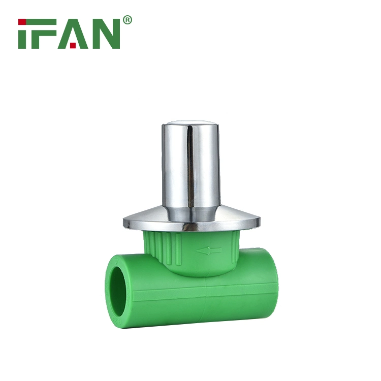 Ifan High quality/High cost performance  Green Conceld Chrome Plated PPR Gate Valve Brass Core PPR Valve Water Tube Fittings