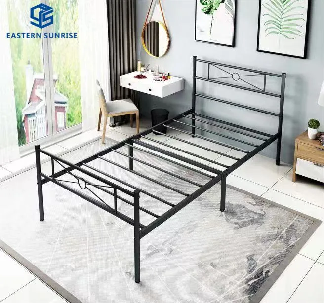 China Großhandel Moderne Single Double Size Metallbett Frame Startseite Möbel