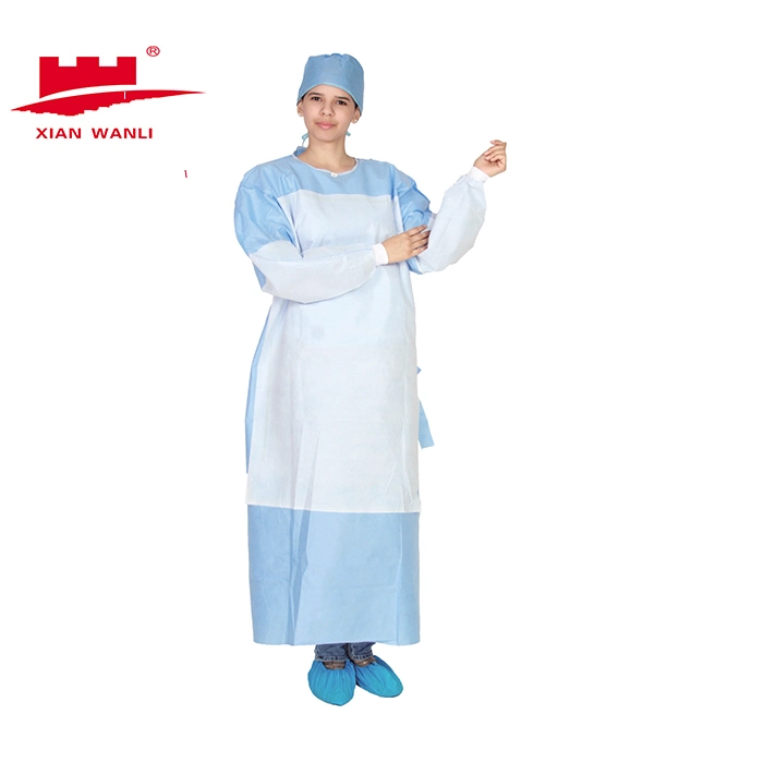 Hospital Non Woven Protective Clothing Worker Uniform Ultrasonic Welding Sterile Medical Disposable Surgical Isolation Gown