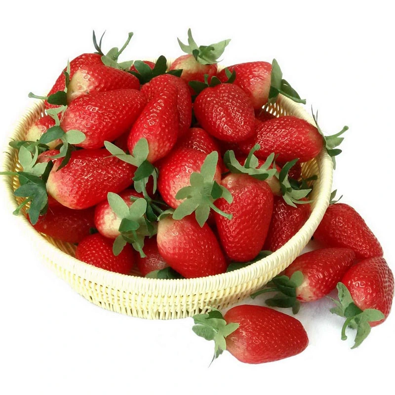 12PCS Simulation Artificial Lifelike Big Strawberries Set Fake Fruit for Home House Kitchen Party Decoration