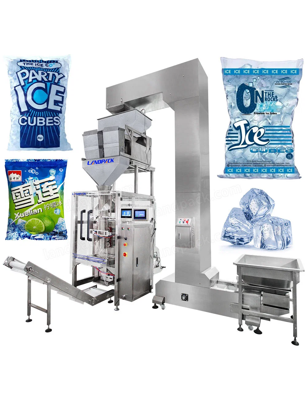 Automatic Vertical Weighting and Packing Machine for 1-5kg Ice Cube Frozen Food