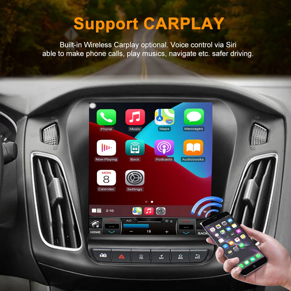 Car Radio Wireless Car-Play Player for Ford Focus 2012 2013 2014 2015 2016 8+128 GB Car GPS Navigation
