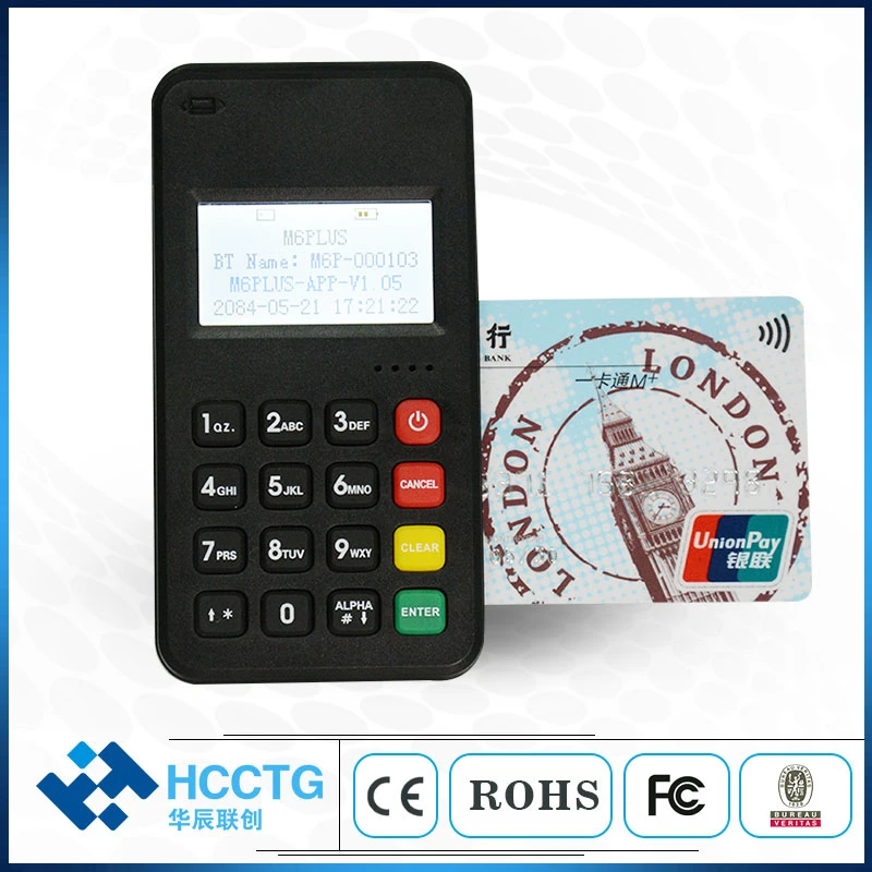 Safe Mpos EMV ISO 7816 Chip Card Reader USB Mobile Payment POS Terminal with Lattice LCD Display M6 Plus