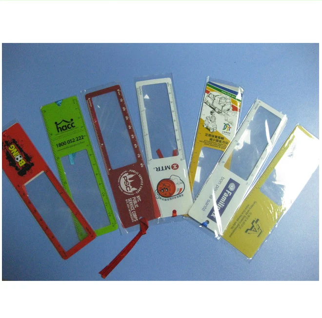 Hw801 plástico regalo empresarial Bookmark Regla Lupa Lupa de lectura