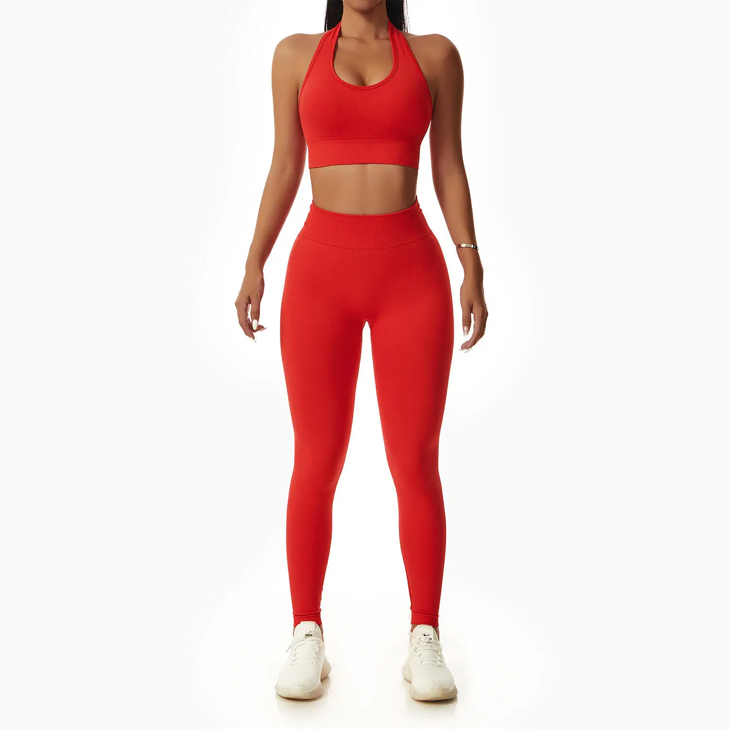 Juegos de entrenamiento para mujeres 2 piezas de yoga de yoga de alta cintura Yoga Leggings pantalones cortos y sujetador deportivo ropa de gimnasio Tracksuit