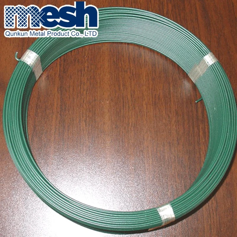 Color negro verde alambre recubierto de PVC y PVC cable de hierro