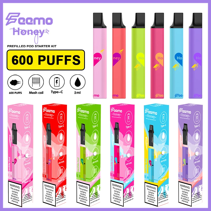 Hot Selling Feemo Honey Disposable Vape E-Cigarette Starter Kits 2ml Pod Vapor with Fast Shipping