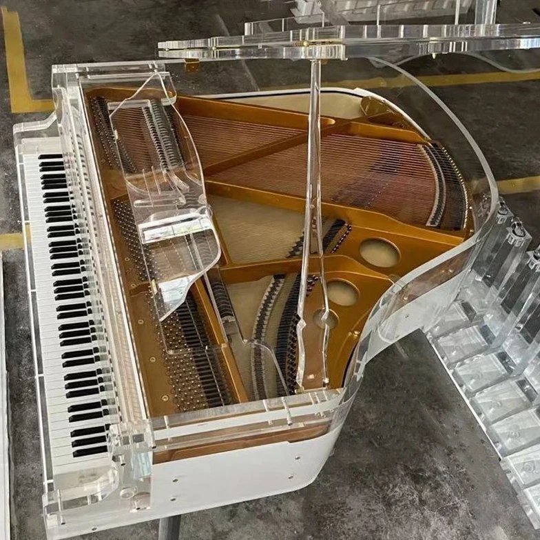 Crystal Baby Grand Piano Hg152A avec banc à piano transparent