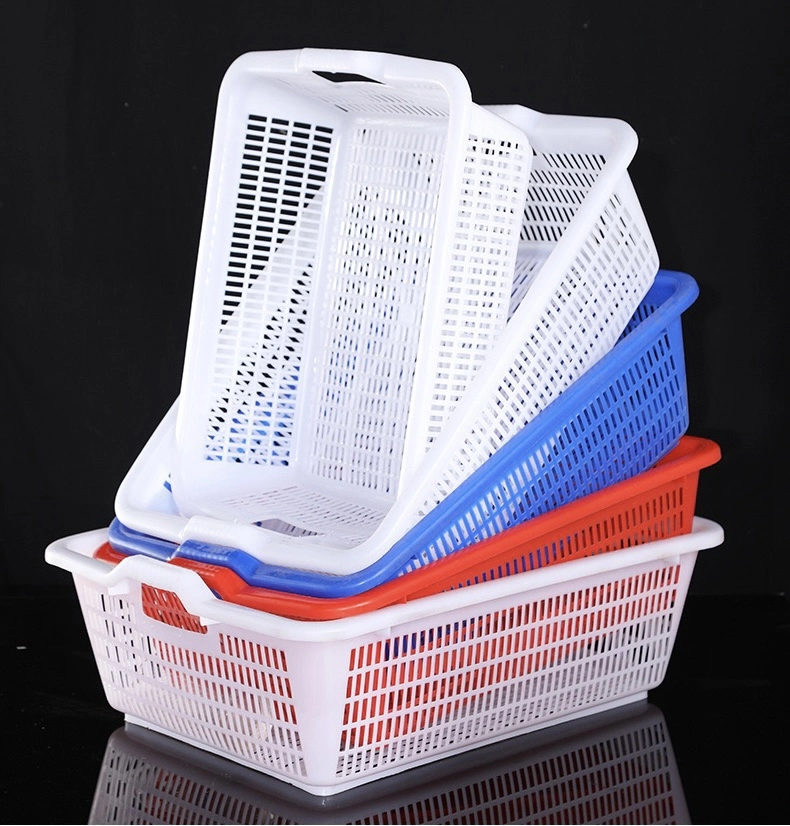 Wholesale Rectangular Plastic Basket Fruit Vegetable Storage Bin Crates