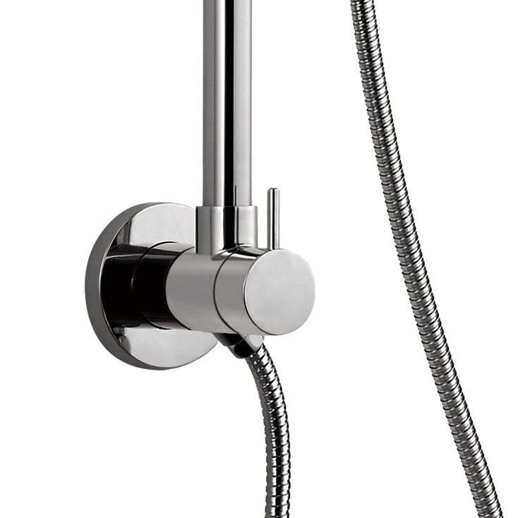 Aquacubic Wall Mount Combo Shower Set with Drill-Free Adjustable Slide Bar and Hose