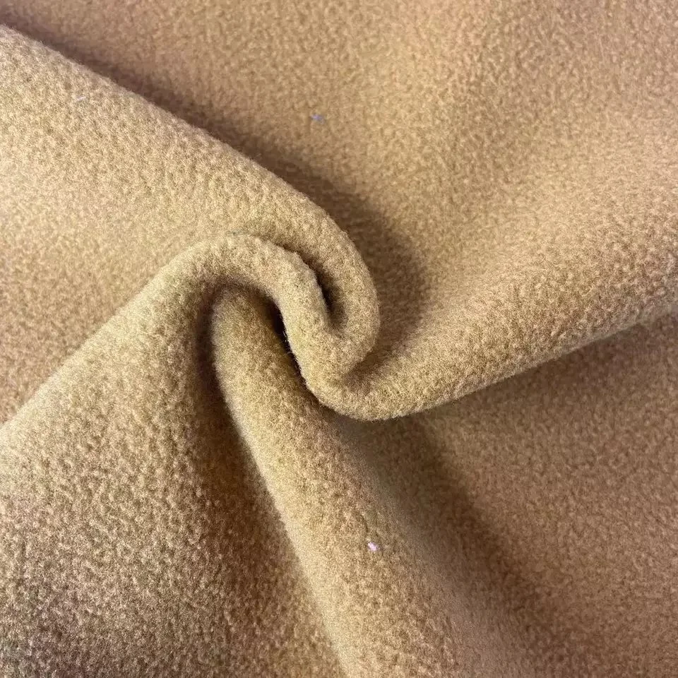 100% Polyester Knitted Double Side Brushed Anti-Pilling Fleece Fabric