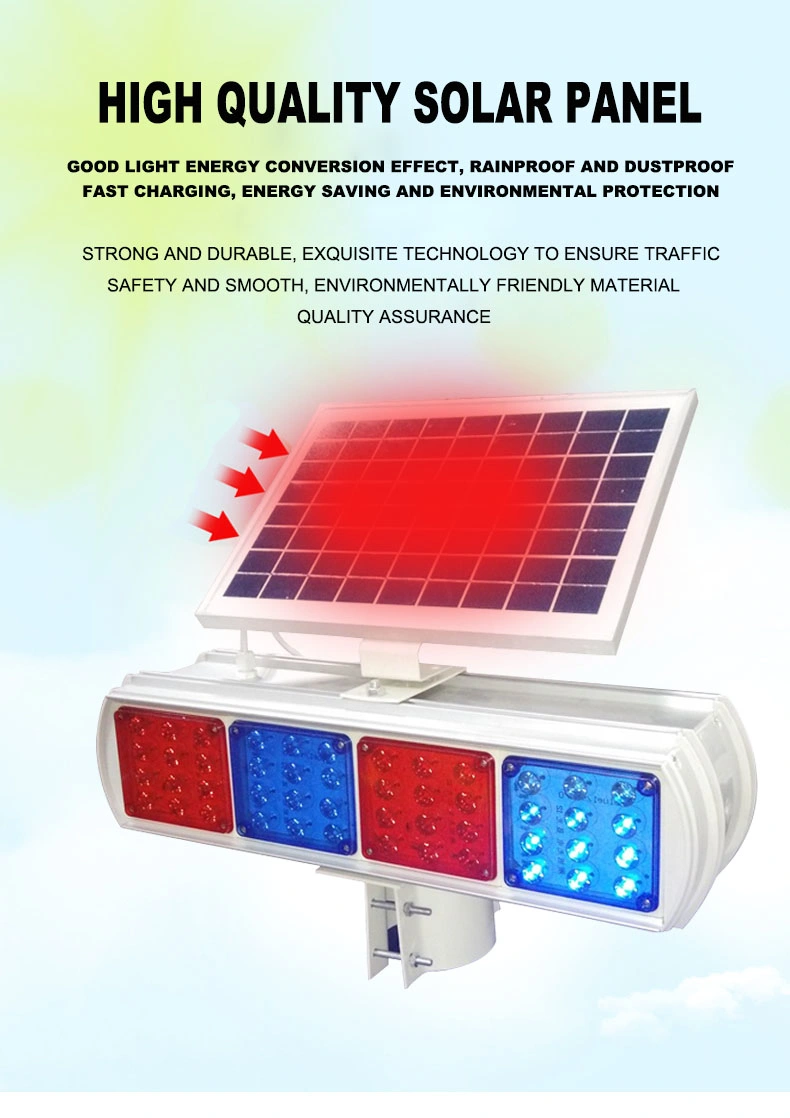 Aluminum ABS LED Flashing Alarm Signals Traffic Safety Warning Lighting Solar Road Barricade Lamp Solar Traffic LED Strobe Lamp