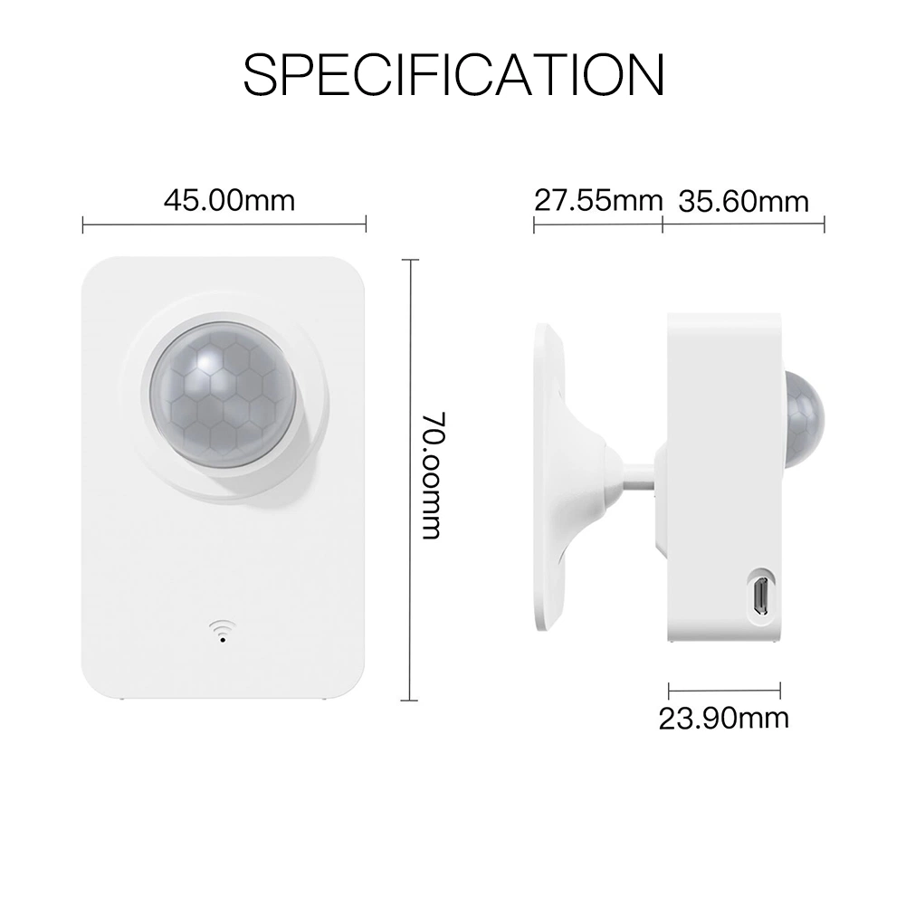 SLS Quick Reaction WiFi Smart Sensor de movimento PIR por infravermelhos humano Detector