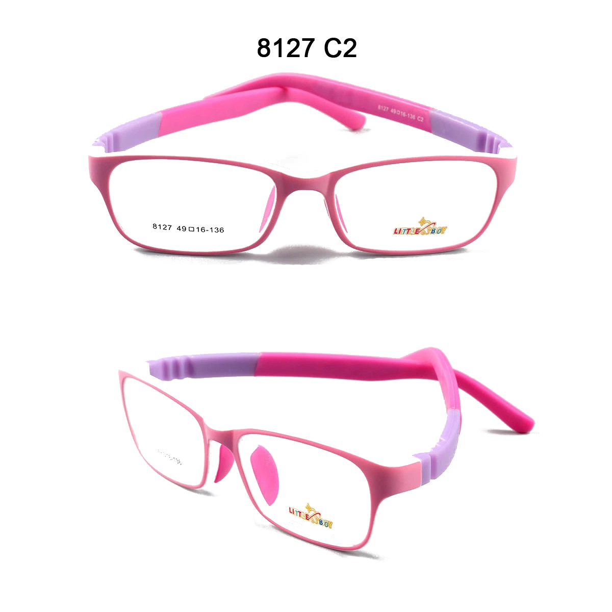 Children's Glasses Frame Environmental Protection Silicone Ultra-Light Soft Flat Lens, Non-Slip Foot Cover Optical Frame