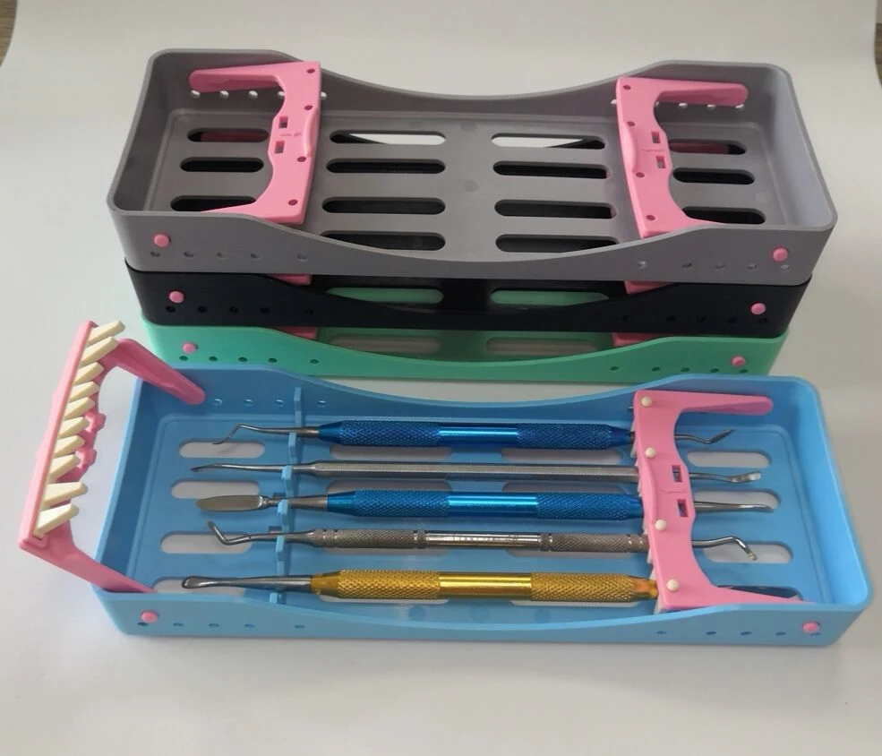 5-10 Instruments Tray Dental Autoclavable Plastic Sterilization Cassette Rack Holder Case