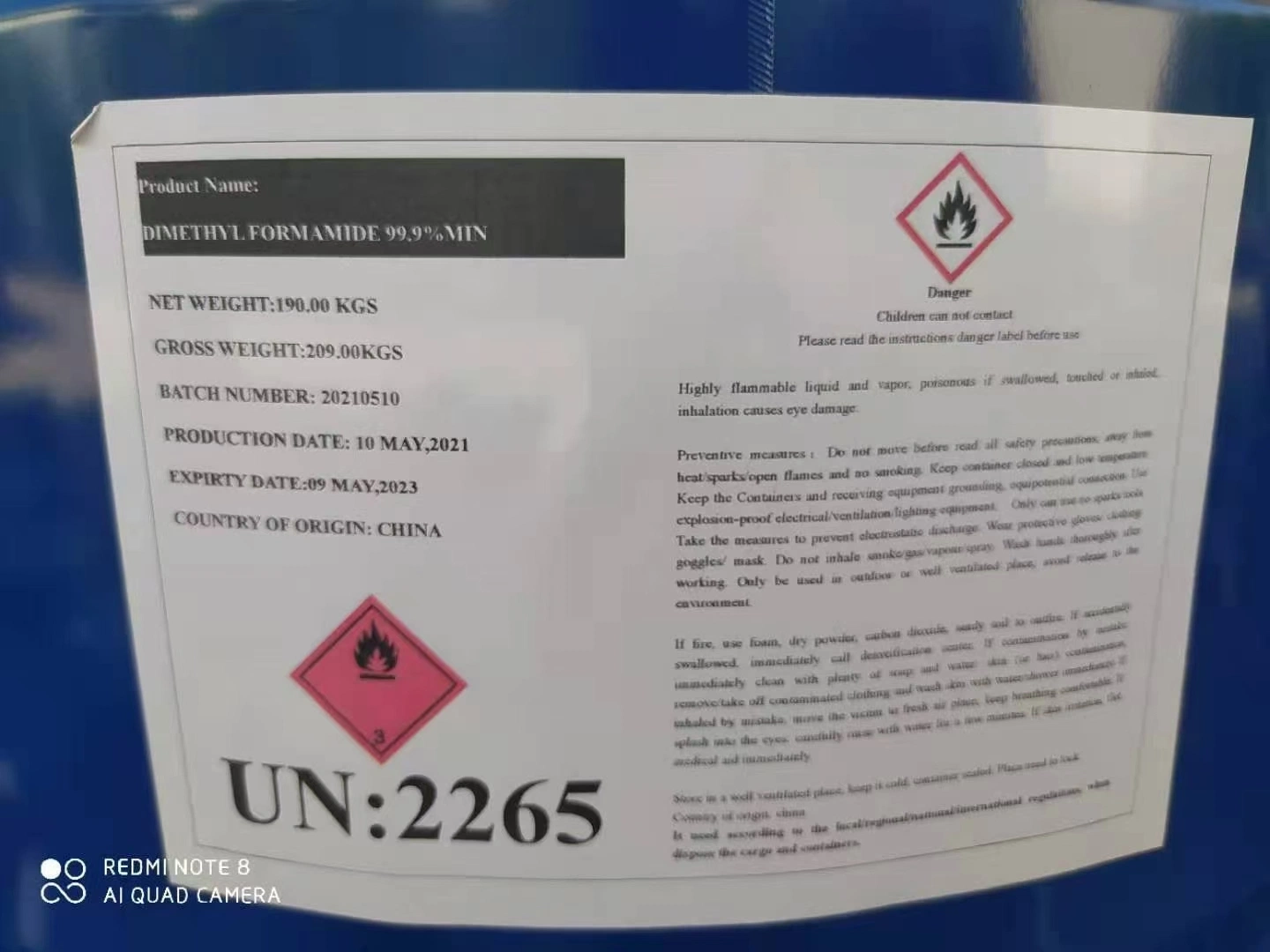 Produtos químicos de qualidade Alta 99,9% DMF/Dimetilformamida CAS 68-12-2 Química do Árctico