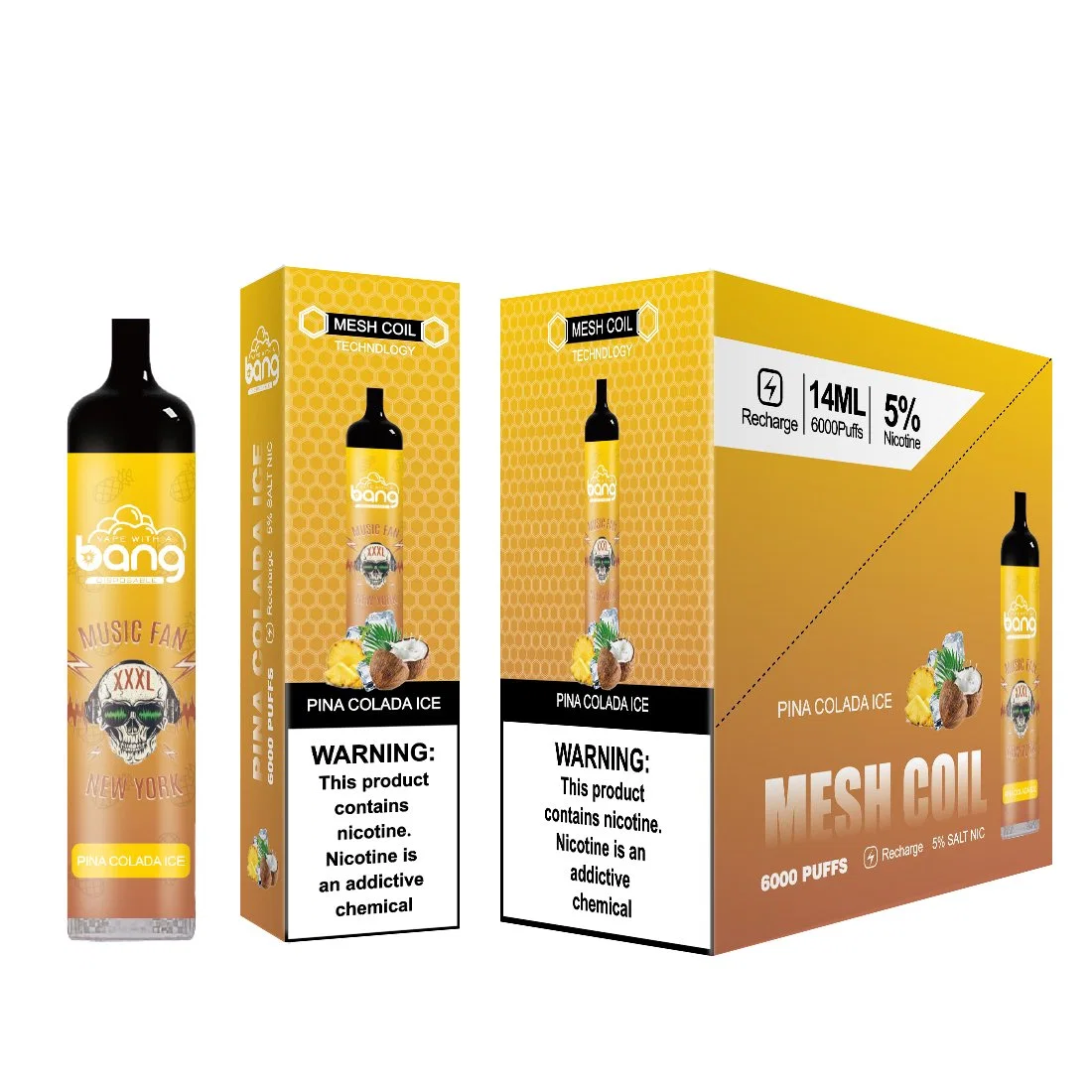 Wholesale/Supplier Original Bang Mesh Coil 6000 Puffs Disposable/Chargeable Vape