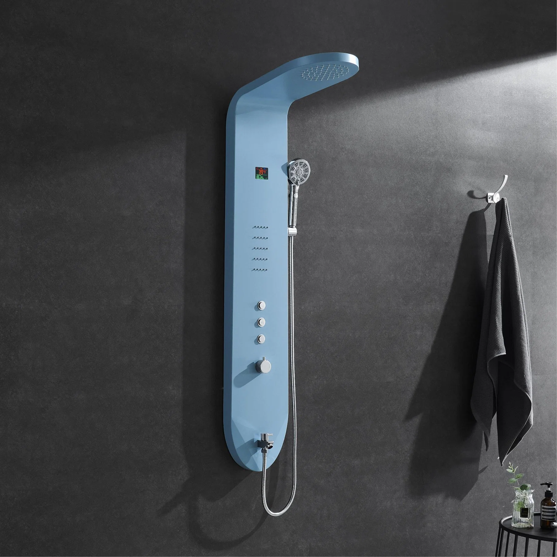 Hotaqi Unique Multifunction Blue Paint Massage Shower Wall Panel