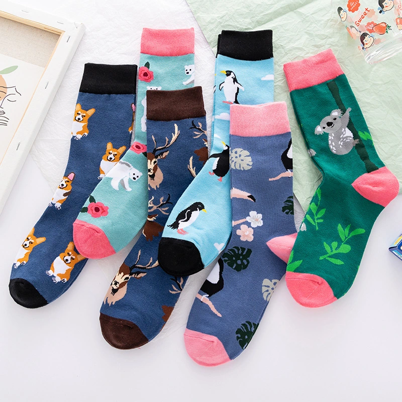 New Creative MID-Tube Starry Sky Animal Men's Street Trend Socks