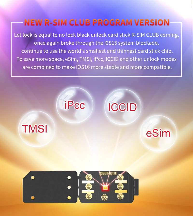 R-SIM18 Club Mobile Unlock SIM Card for IP 14/13/12 Ios16