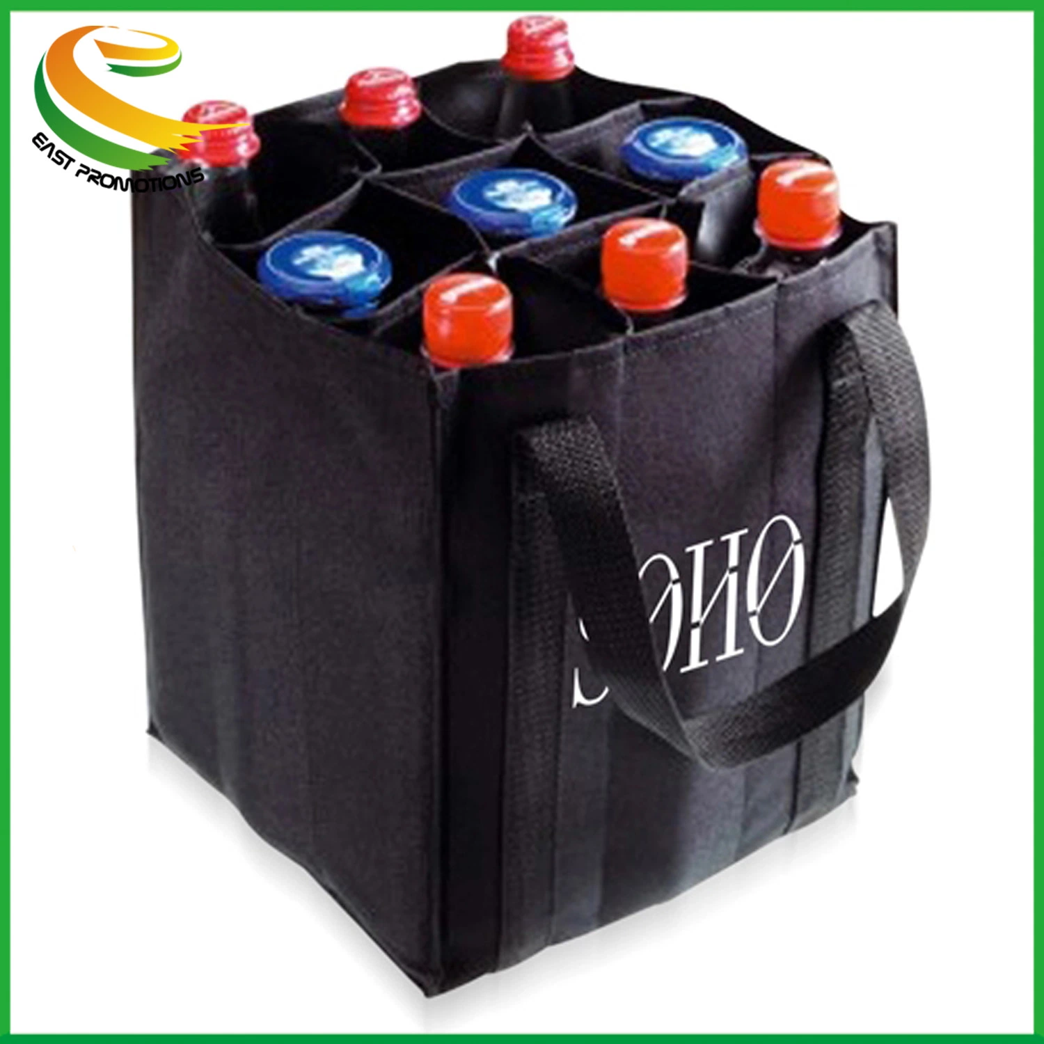 6 Bottle Carrier Non Woven Wine Tote Bag with Strong Length