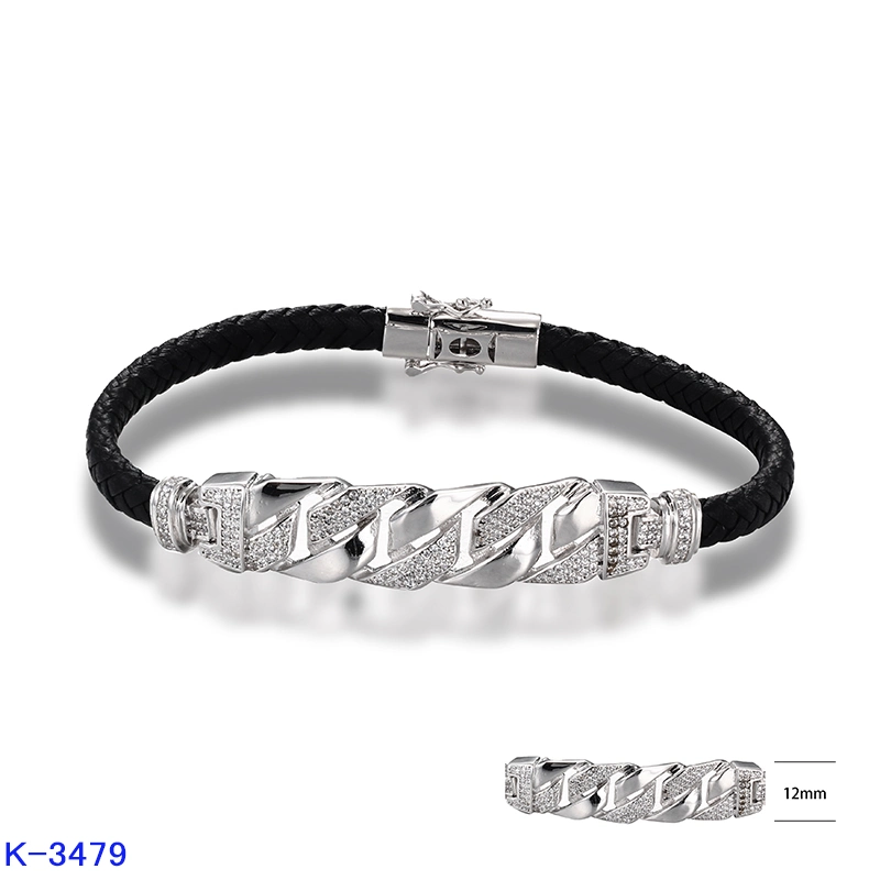 تصميم جديد مجوهرات الموضة 925 Sterling Silver Diamond Rope Bracelet للبيع