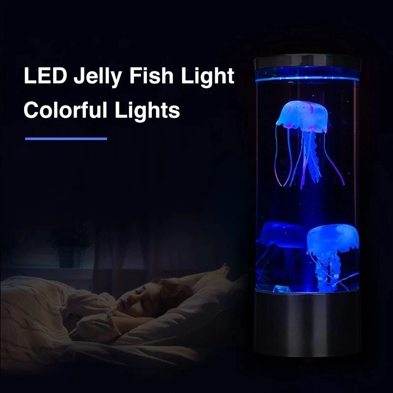 LED Night Light USB Mood Desk Bedside Fantasy Jellyfish Lamp