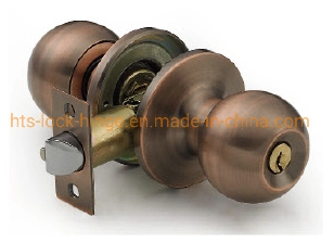 Manilla de puerta de hardware de muebles Cerradura de puerta de bola redonda tubular con llave o sin llave de aleación de aluminio, acero o hierro para cerradura de paso/entrada/privacidad/despensa