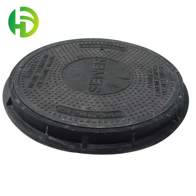 En124 B125 Circular Round Black 660mm Decorative Drain Cover SMC Manhole Cover Frame for Drainage Channels