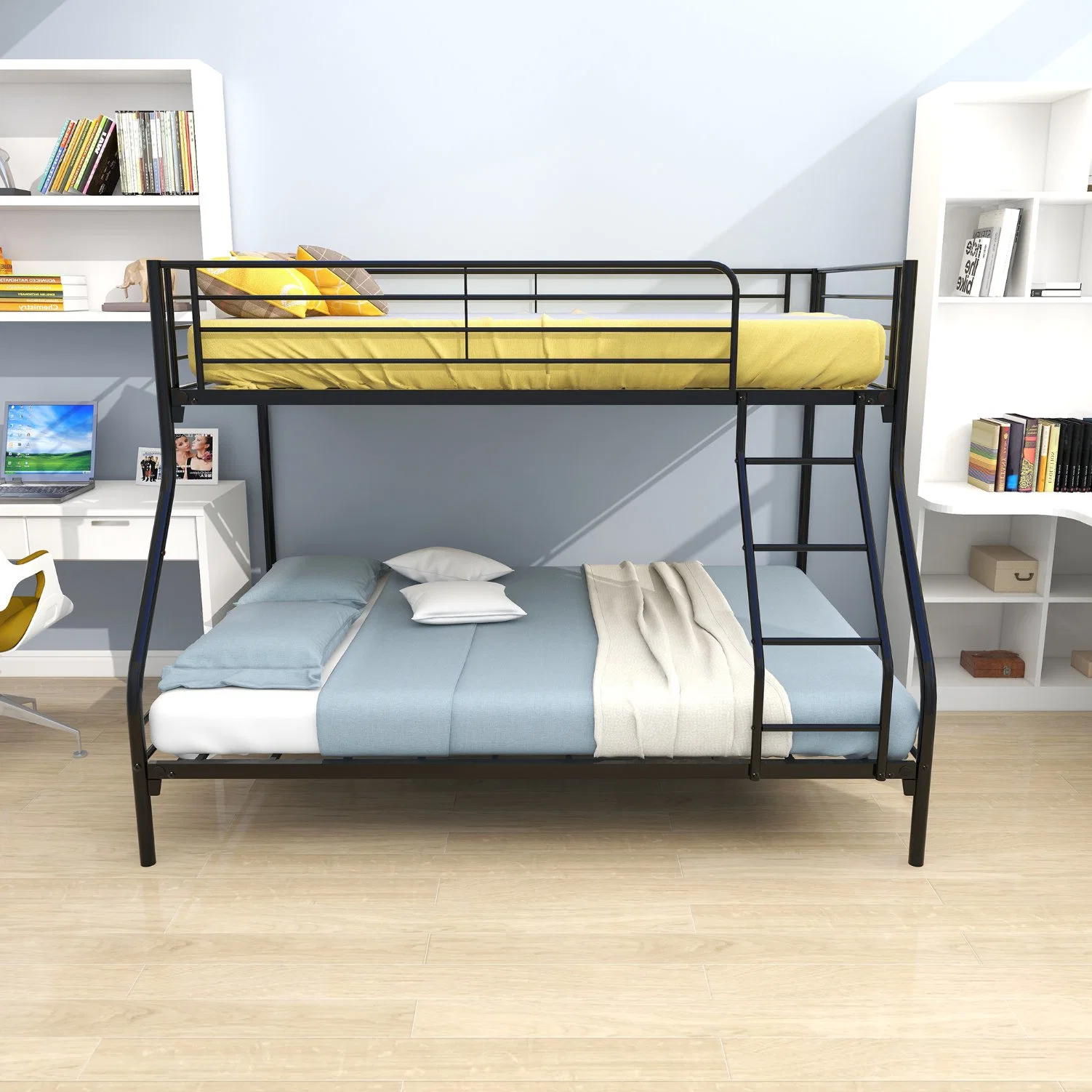 سرير حديث بسيط مرتفع ومنخفض للبالغين وسرير غرفة نوم للأطفال