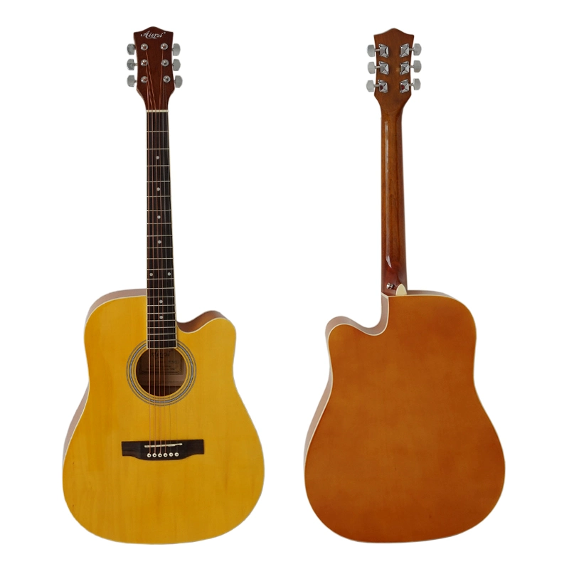 Popular Gloss Color Basswood Cutaway 41 polegadas Folk Acoustic Guitar