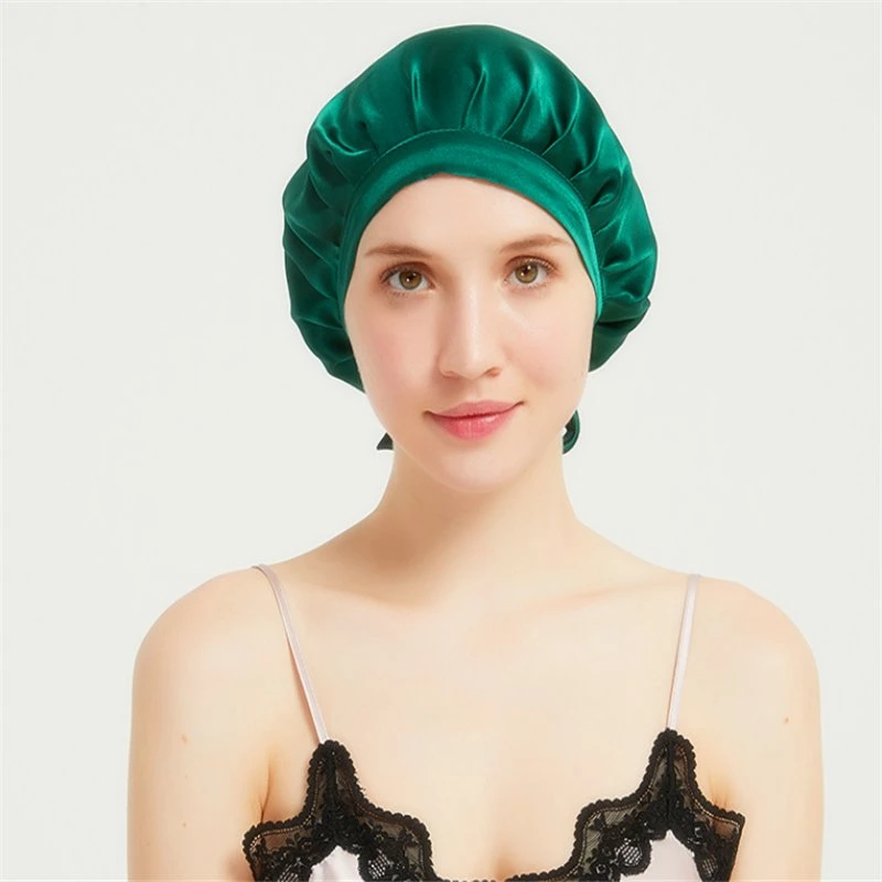 100% Pure Silk 16mm Soft Satin Female Bonnet Hair Care Sleep Cap Night Cap