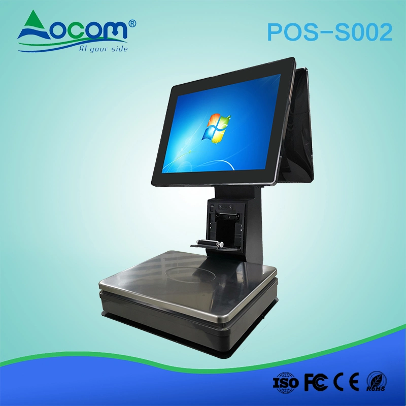 All in One POS PC Label Printing Scale with Printer