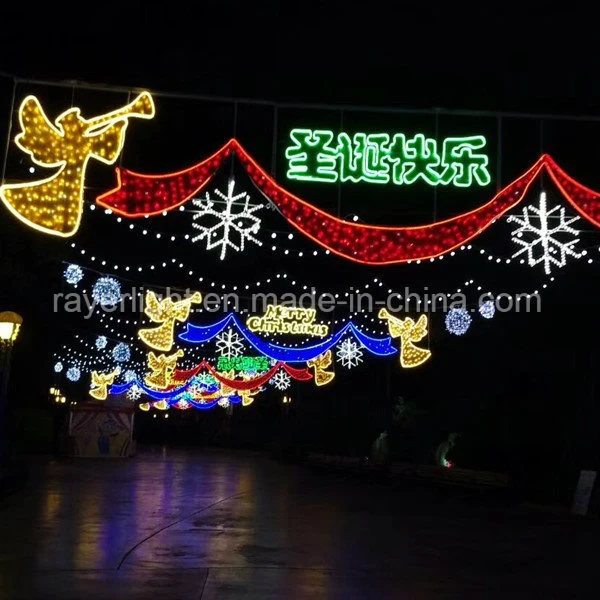 Vacaciones de Invierno de la Avenida de las luces de cruce de calles las decoraciones de Navidad