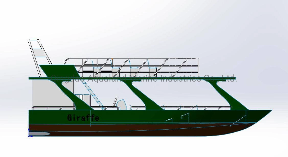 Aqualand 39feet 12m 50pax Aluminum Double Deck Passenger Ferry /Aluminium Speed Motor Water Taxi (PC1200d)