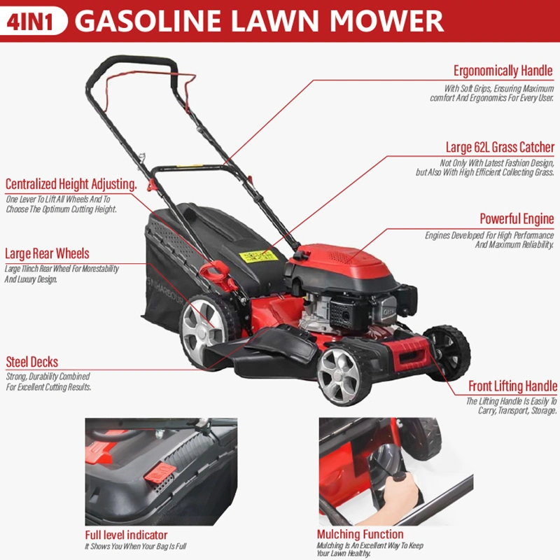 Sinharbour Hand Push Lawn Mower Tractor 139cc Petrol Lawn Mowers for Sale