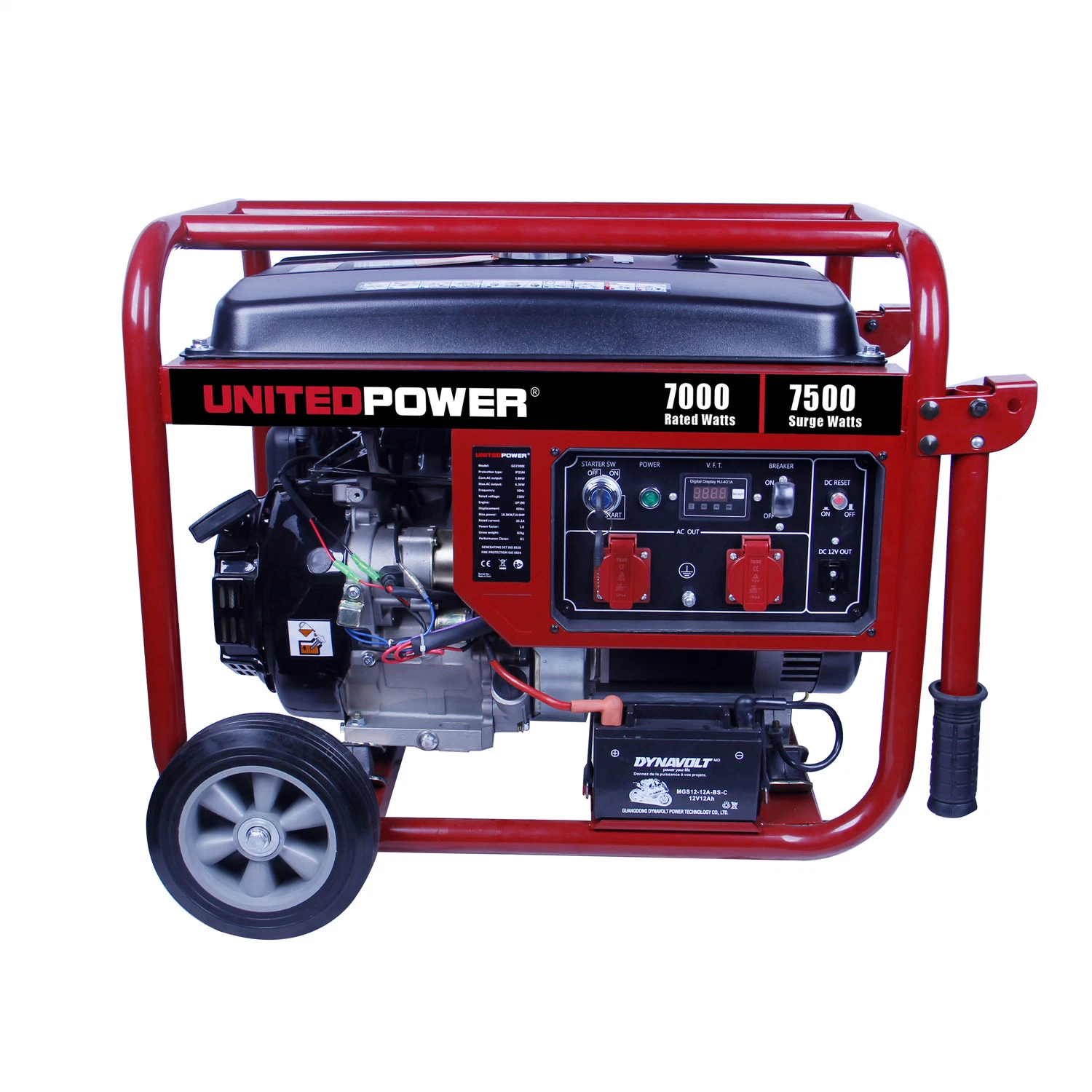 Unitedpower 7kw Single /Three Phase Portable Small Power Electric Gasoline Gas Generator with High quality/High cost performance 