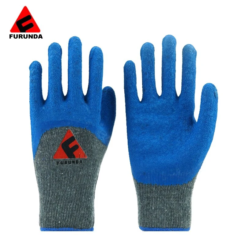 Rubber Coated Polyester Shell Labor Protective Safety Gloves