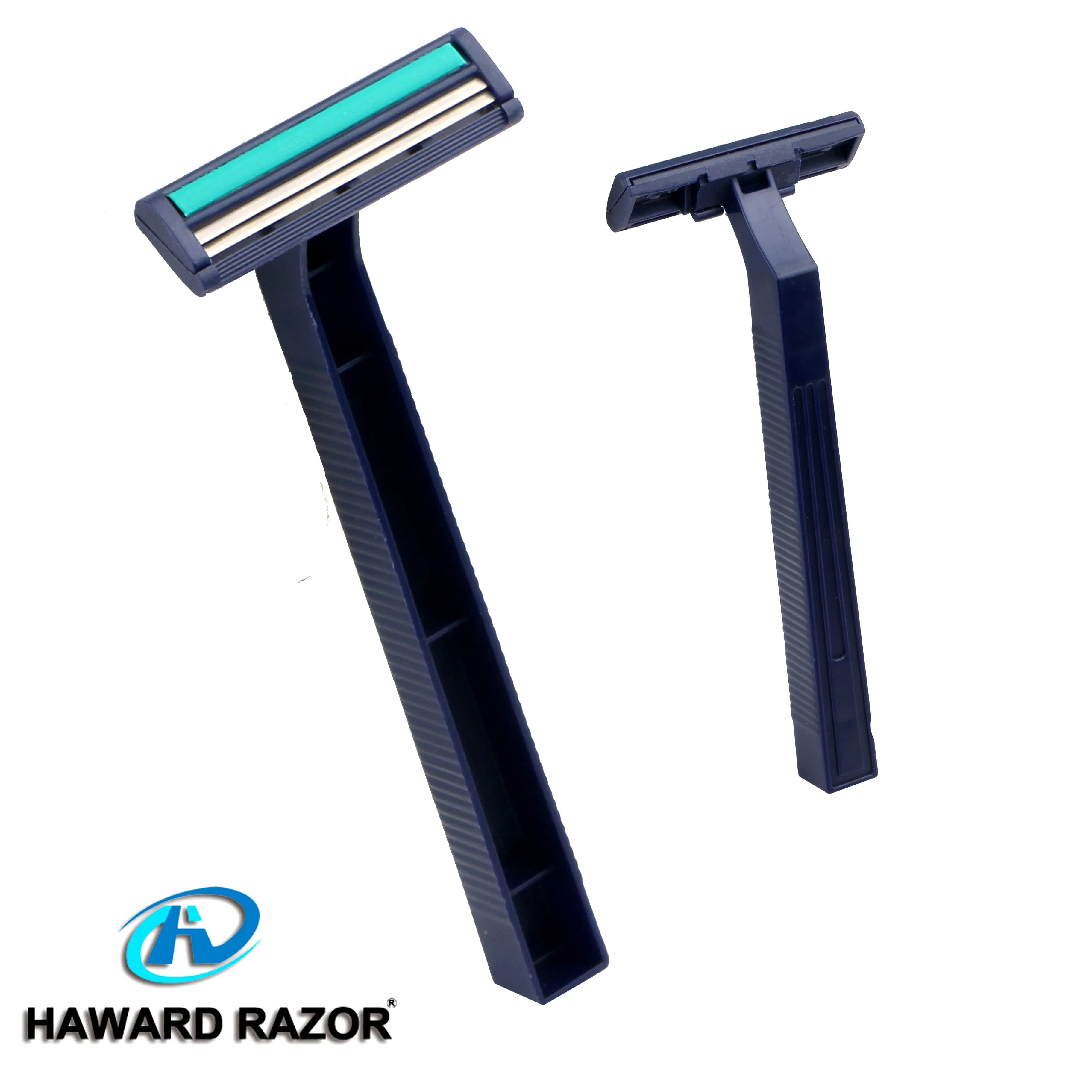 D210L Two Blades Shaving Razor with Fixed Head Plastic Handle Disposable Razor