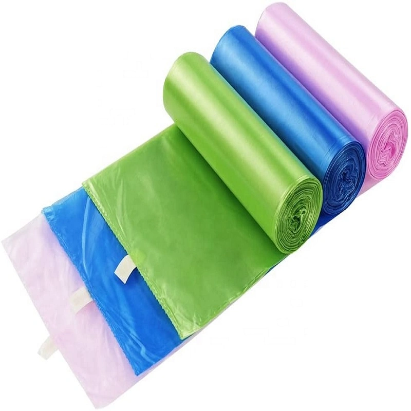 Disposable LDPE S Die Cut Handle Star Seal Bottom Garbage Bag Thickened Rubbish Bag