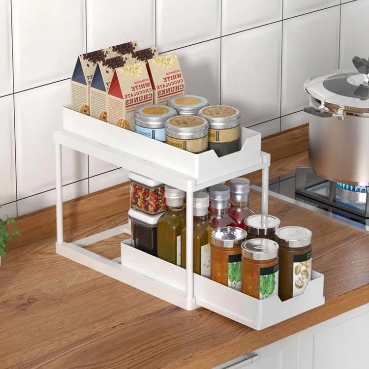 Pull out Bathroom Cabinet Storage Rack Home Organization Under Sink