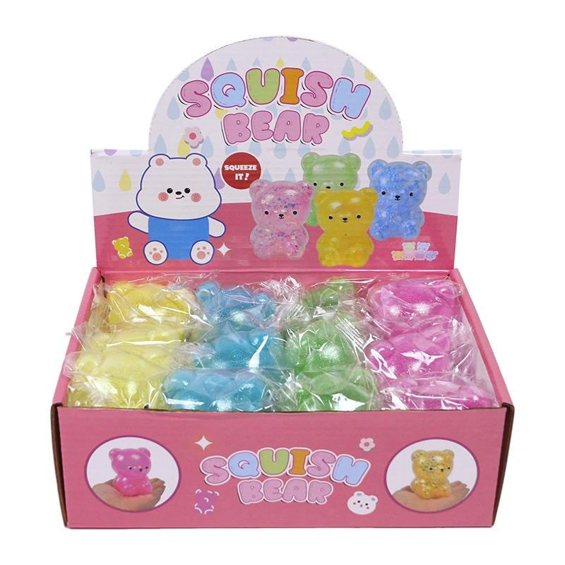 TPR Glitter Squsihy Air Cute Bear Toy for Kids