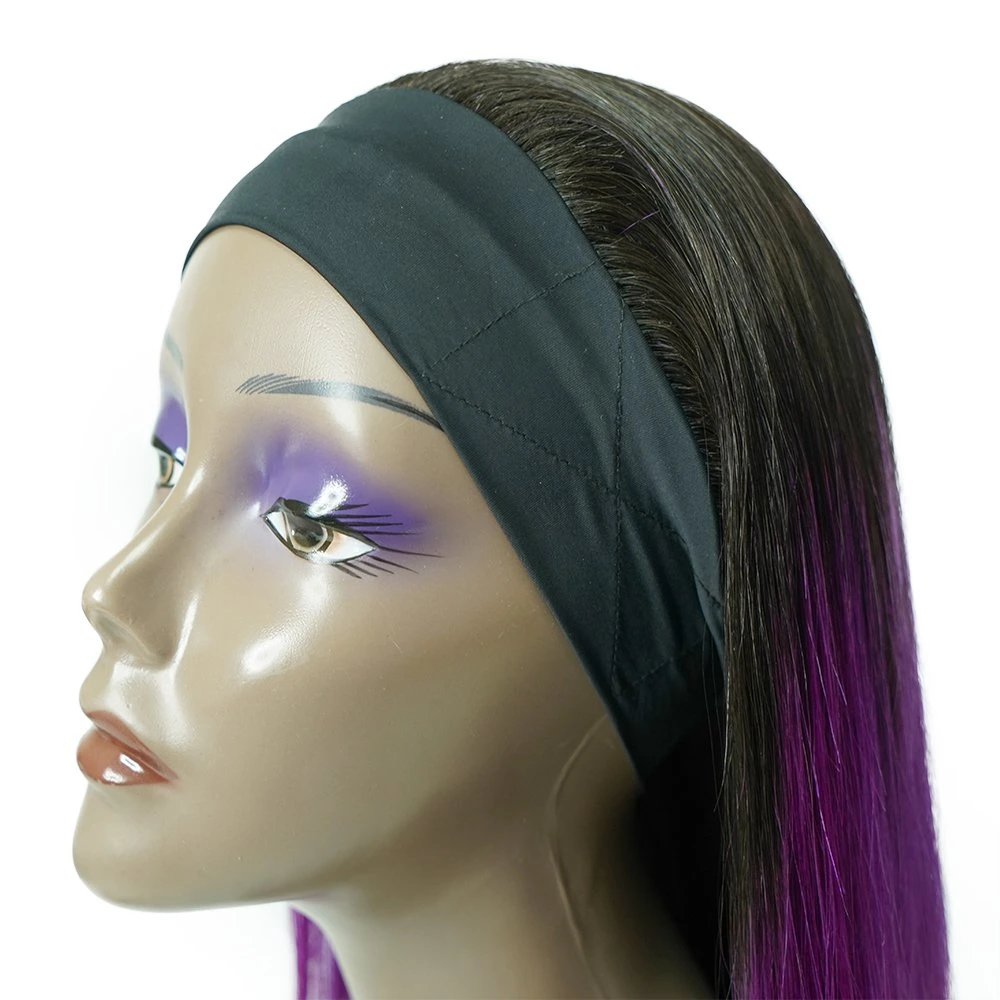 Straight Headband Wig Human Hair Brazilian Machine Made Human Hair Wigs Natural Color