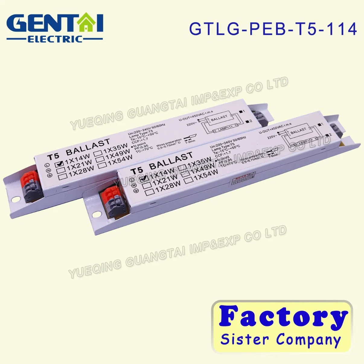 T5 1*14W Ballast électronique pour lampe germicide UV Lampe UVC