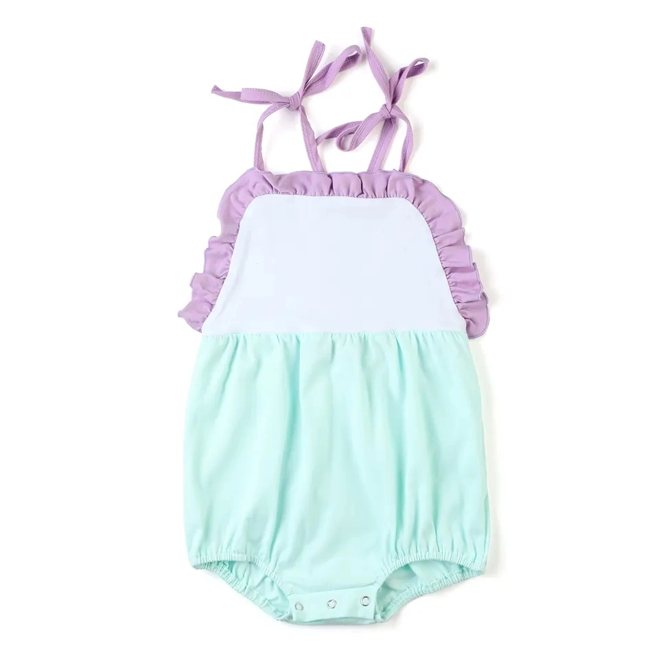 Summer Cotton Infant Apparel Baby Bodysuit Girl Sleeveless Rompers with Snap Button