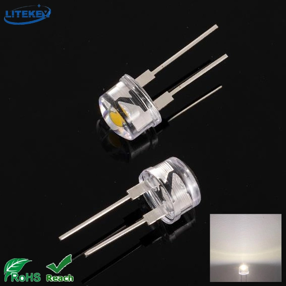 High Power LED 0.75W Warm White 8mm Straw Hat LED with RoHS