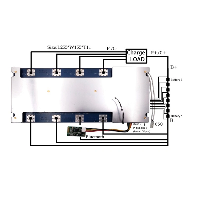 Smart LiFePO4 BMS 4s 8s 16s 200A с I2c, Bluetooth, ЖК-дисплей системной платы для печатных плат