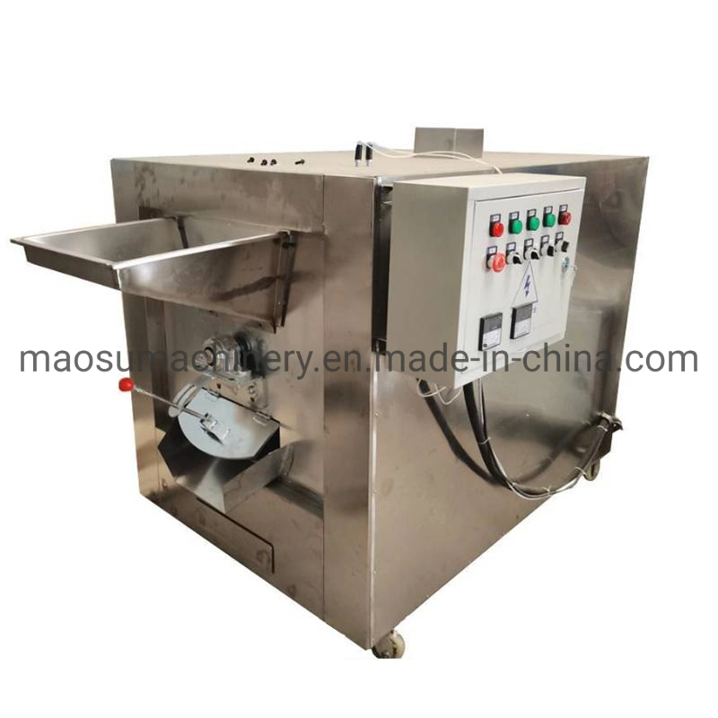 Electrical Gas Continuous Drum Cashew Peanut Ground Nut Herb Oil Seed Roasting Machine