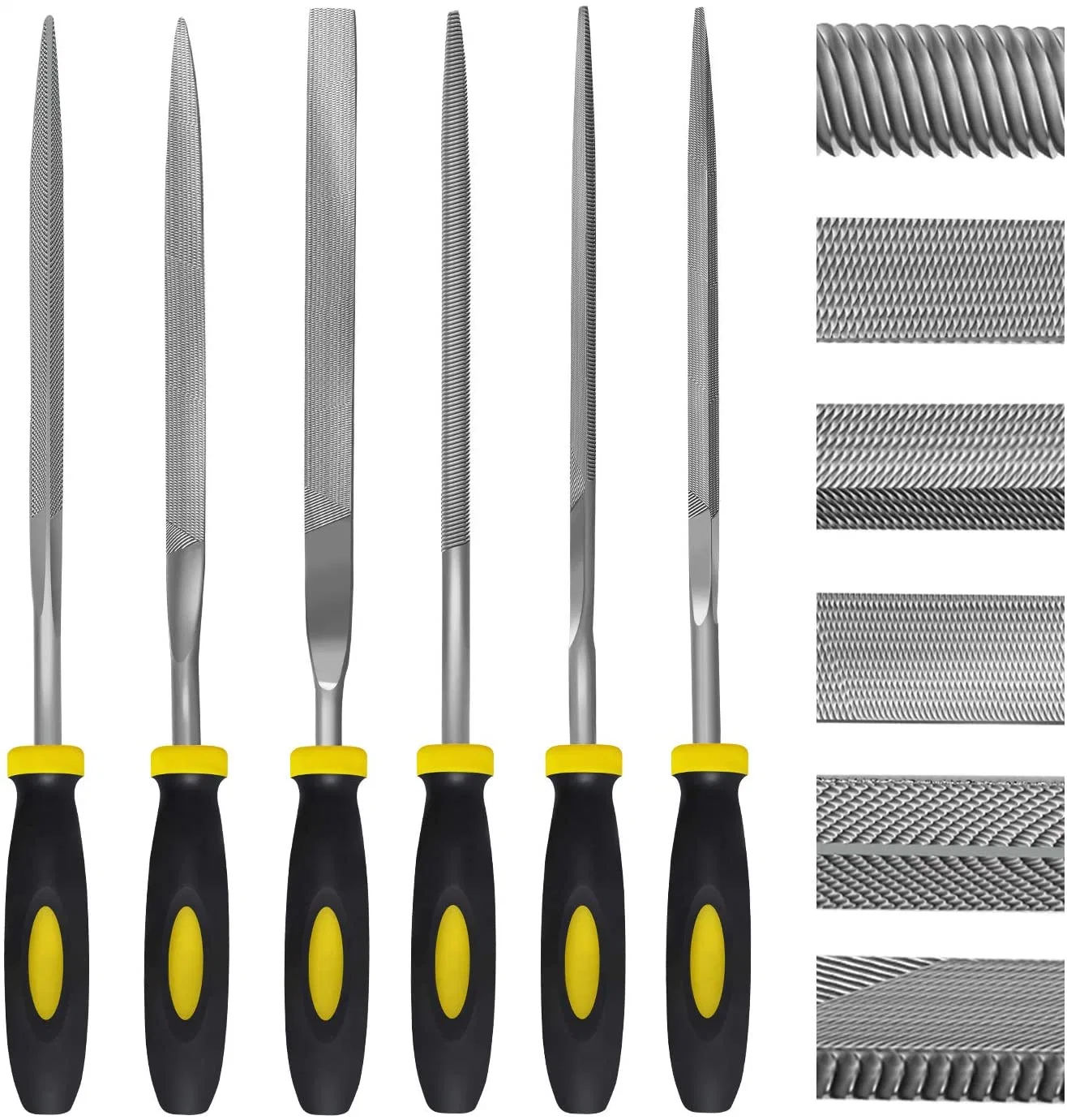 6 Pieces Hand Metal Files, Hardened Alloy Strength Steel Set