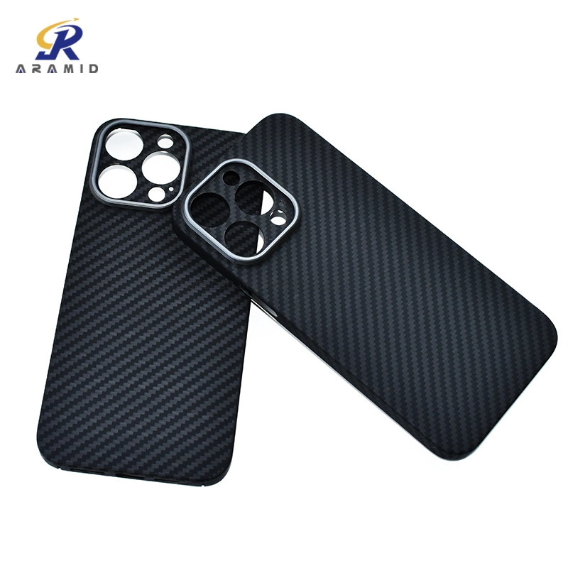 Carbon Fiber Metal Ring Full Camera Protection Aramid Fiber Mobile Phone Cover for iPhone 14 PRO Cell Phone Accessories